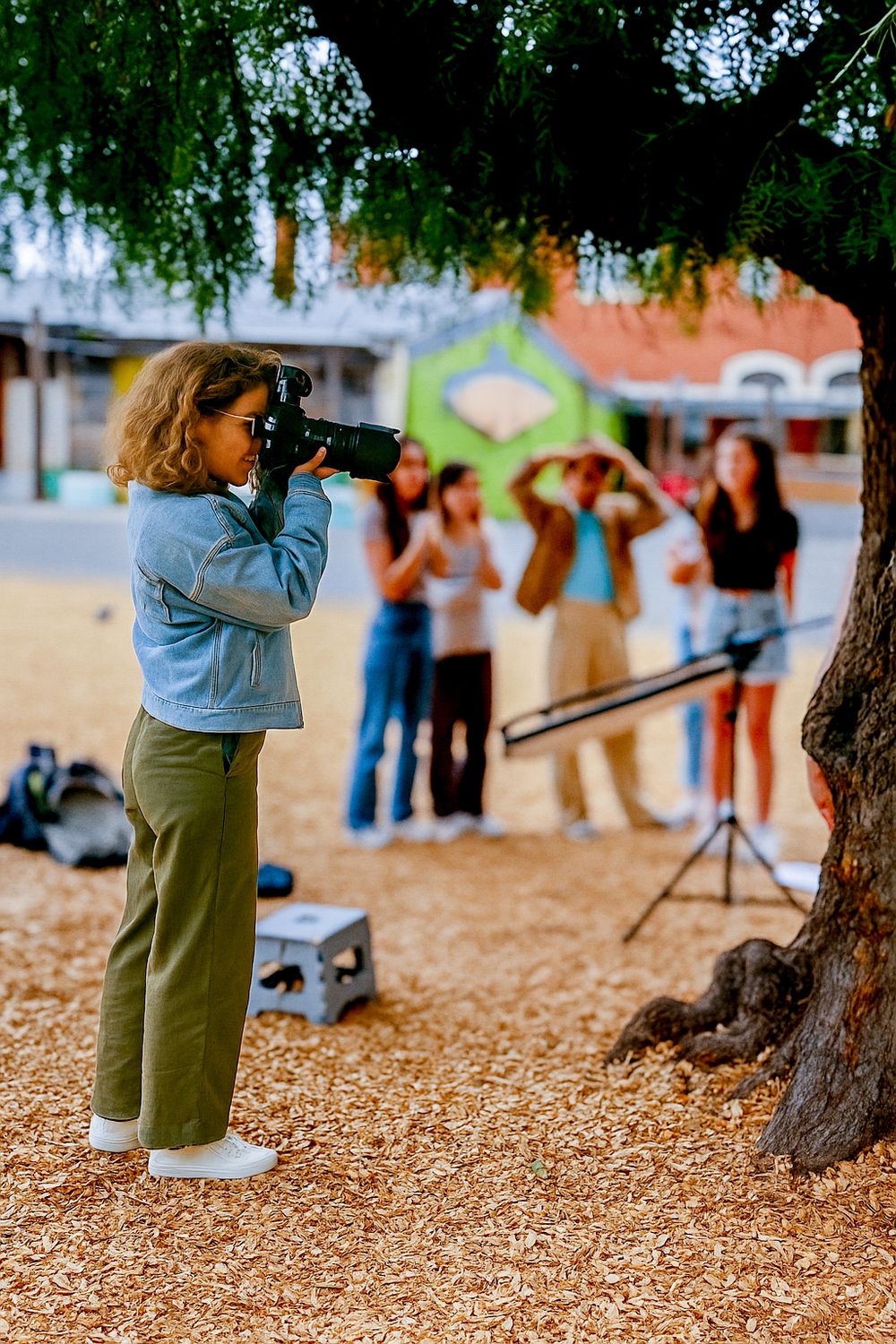 Playground School Portraits photographer in action at a school